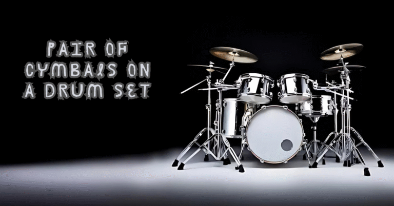 Pair of cymbals on a drum set